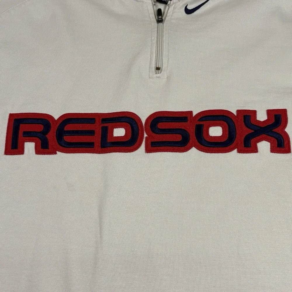 Nike Boston Red Sox 1/4 Zip Warm Up Shirt XXL MLB Authentic Cream Baseball